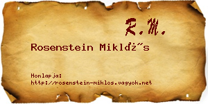 Rosenstein Miklós névjegykártya